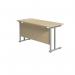 Jemini Rectangular Cantilever Desk 1200x600x730mm Maple/Silver KF806240 KF806240