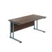 Jemini Rectangular Cantilever Desk 1200x600x730mm Dark Walnut/Silver KF806257