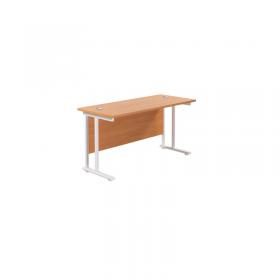 Jemini Rectangular Cantilever Desk 1200x600x730mm Beech/White KF806264 KF806264