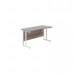 Jemini Rectangular Cantilever Desk 1200x600x730mm Grey Oak/White KF806271 KF806271