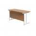 Jemini Rectangular Cantilever Desk 1200x600x730mm Nova Oak/White KF806288 KF806288