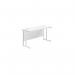 Jemini Rectangular Cantilever Desk 1200x600x730mm White/White KF806295 KF806295