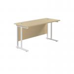 Jemini Rectangular Cantilever Desk 1200x600x730mm Maple/White KF806301 KF806301