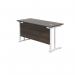 Jemini Rectangular Cantilever Desk 1200x600x730mm Dark Walnut/White KF806318 KF806318