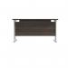 Jemini Rectangular Cantilever Desk 1200x600x730mm Dark Walnut/White KF806318 KF806318