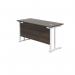Jemini Rectangular Cantilever Desk 1200x600x730mm Dark WalnutWhite KF806318 KF806318
