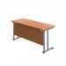 Jemini Rectangular Cantilever Desk 1400x600x730mm Beech/Silver KF806325 KF806325