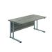 Jemini Rectangular Cantilever Desk 1400x600x730mm Grey Oak/Silver KF806332