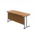 Jemini Rectangular Cantilever Desk 1400x600x730mm Nova Oak/Silver KF806349 KF806349