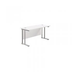 VOW Jemini Rectangular Cantilever Desk 1400x600x730mm WhiteSilver KF806356 KF806356