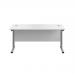 Jemini Rectangular Cantilever Desk 1400x600x730mm White/Silver KF806356 KF806356