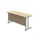 Jemini Rectangular Cantilever Desk 1400x600x730mm Maple/Silver KF806363 KF806363