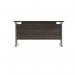 Jemini Rectangular Cantilever Desk 1400x600x730mm Dark WalnutSilver KF806370 KF806370