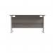 Jemini Rectangular Cantilever Desk 1400x600x730mm Grey Oak/White KF806394 KF806394