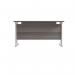 Jemini Rectangular Cantilever Desk 1400x600x730mm Grey OakWhite KF806394 KF806394