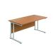 Jemini Rectangular Cantilever Desk 1400x600x730mm Nova Oak/White KF806400