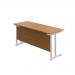 Jemini Rectangular Cantilever Desk 1400x600x730mm Nova Oak/White KF806400 KF806400