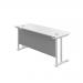 Jemini Rectangular Cantilever Desk 1400x600x730mm White/White KF806417 KF806417