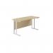 Jemini Rectangular Cantilever Desk 1400x600x730mm Maple/White KF806424 KF806424