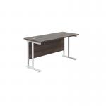 Jemini Rectangular Cantilever Desk 1400x600x730mm Dark Walnut/White KF806431 KF806431