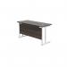 Jemini Rectangular Cantilever Desk 1400x600x730mm Dark Walnut/White KF806431 KF806431