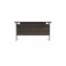 Jemini Rectangular Cantilever Desk 1400x600x730mm Dark WalnutWhite KF806431 KF806431