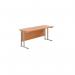 Jemini Rectangular Cantilever Desk 1600x600x730mm Beech/Silver KF806448 KF806448