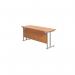 Jemini Rectangular Cantilever Desk 1600x600x730mm Beech/Silver KF806448 KF806448