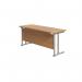 Jemini Rectangular Cantilever Desk 1600x600x730mm Nova Oak/Silver KF806462 KF806462