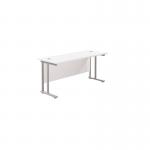 Jemini Rectangular Cantilever Desk 1600x600x730mm White/Silver KF806479 KF806479