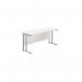 Jemini Rectangular Cantilever Desk 1600x600x730mm White/Silver KF806479 KF806479