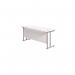 Jemini Rectangular Cantilever Desk 1600x600x730mm White/Silver KF806479 KF806479