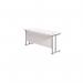 Jemini Rectangular Cantilever Desk 1600x600x730mm WhiteSilver KF806479 KF806479