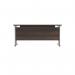 Jemini Rectangular Cantilever Desk 1600x600x730mm Dark Walnut/Silver KF806493 KF806493