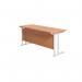 Jemini Rectangular Cantilever Desk 1600x600x730mm Beech/White KF806509 KF806509