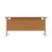 Jemini Rectangular Cantilever Desk 1600x600x730mm Nova Oak/White KF806523 KF806523