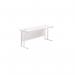 Jemini Rectangular Cantilever Desk 1600x600x730mm White/White KF806530 KF806530