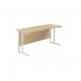 Jemini Rectangular Cantilever Desk 1600x600x730mm Maple/White KF806547 KF806547