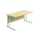Jemini Rectangular Cantilever Desk 1600x600x730mm Maple/White KF806547