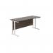 Jemini Rectangular Cantilever Desk 1600x600x730mm Dark Walnut/White KF806554 KF806554