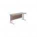 Jemini Rectangular Cantilever Desk 1800x600x730mm Grey Oak/Silver KF806578 KF806578