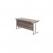 Jemini Rectangular Cantilever Desk 1800x600x730mm Grey Oak/Silver KF806578 KF806578