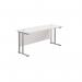 Jemini Rectangular Cantilever Desk 1800x600x730mm White/Silver KF806592 KF806592