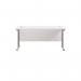 Jemini Rectangular Cantilever Desk 1800x600x730mm White/Silver KF806592 KF806592