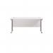 Jemini Rectangular Cantilever Desk 1800x600x730mm WhiteSilver KF806592 KF806592