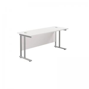 VOW Jemini Rectangular Cantilever Desk 1800x600x730mm WhiteSilver