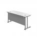 Jemini Rectangular Cantilever Desk 1800x600x730mm White/Silver KF806592 KF806592