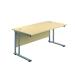 Jemini Rectangular Cantilever Desk 1800x600x730mm Maple/Silver KF806608