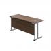 Jemini Rectangular Cantilever Desk 1800x600x730mm Dark Walnut/Silver KF806615 KF806615