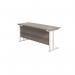 Jemini Rectangular Cantilever Desk 1800x600x730mm Grey Oak/White KF806639 KF806639